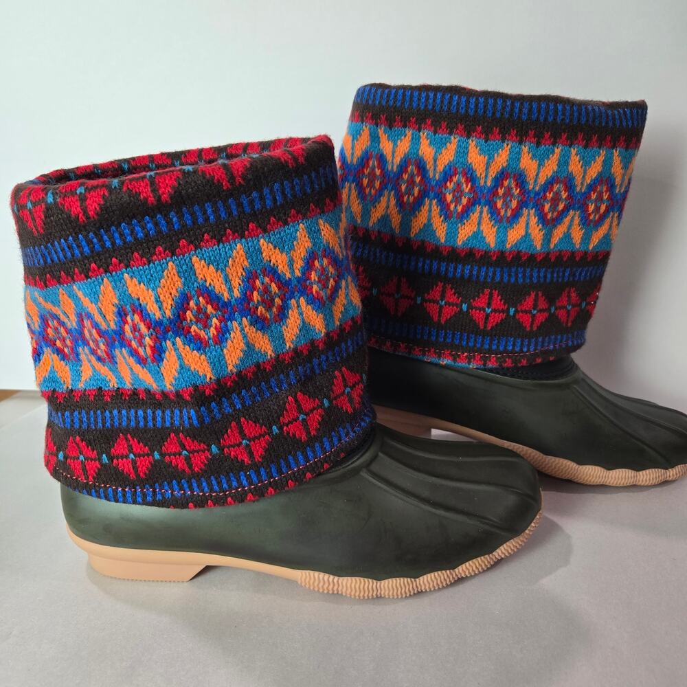 MUK LUKS Sydney Rain boot Waterproof Shoe Bohemian Aztec Festival Size 7 #C933 - Picture 7 of 7
